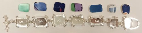 Judy Larson's Broken  AKA Bits and Pieces Dish Jewelry - , Metalwork, Filing, Finishing, Tumbling, Tumble, Tumbling Jewelry, Butane Torch, Soldering, Solder, Design, tumble the bracelet